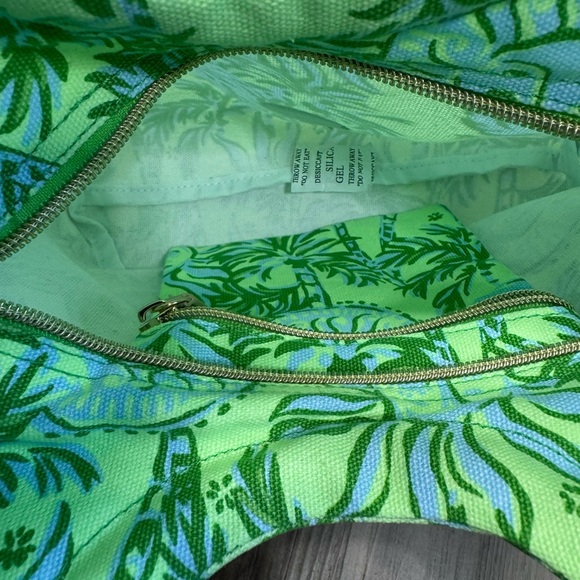 Lilly Pulitzer Bamboo Tote Handbag Cool Mint, Catching Rays Pattern, NEW no tags - Picture 9 of 15